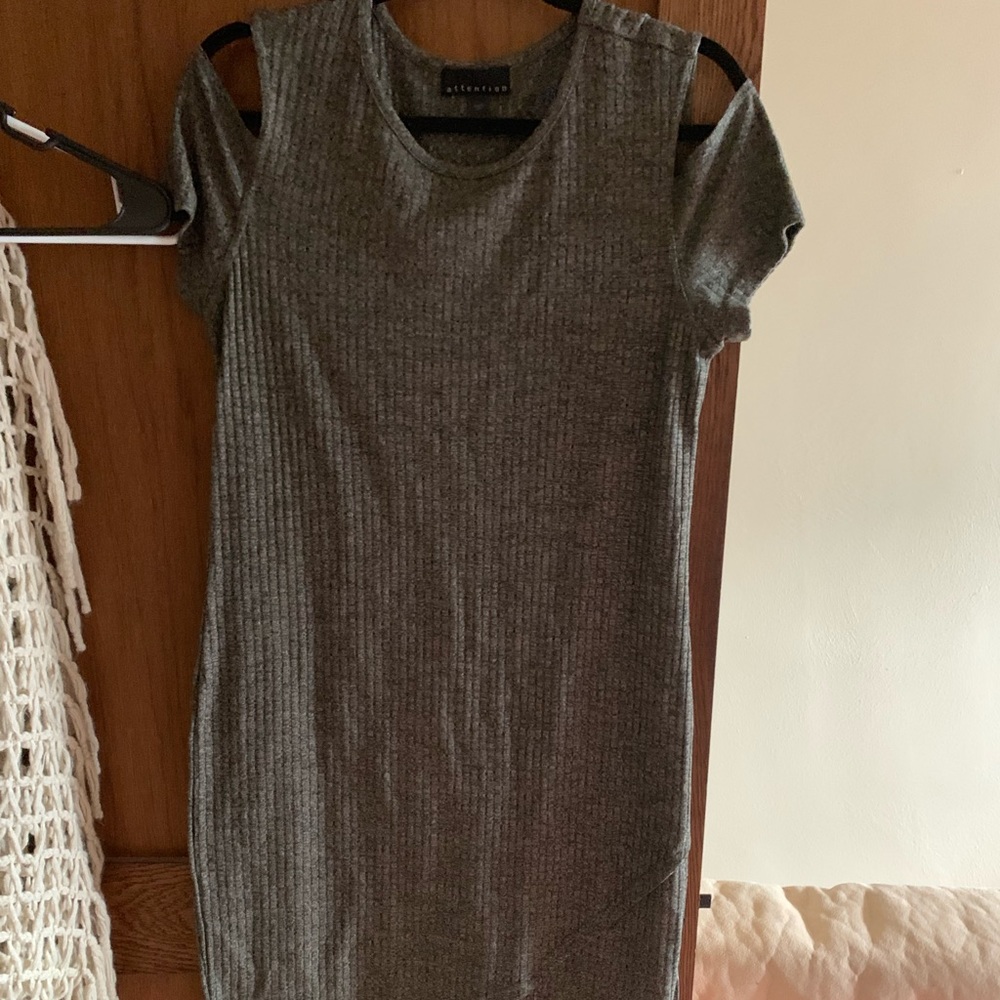 Green sweater material dress